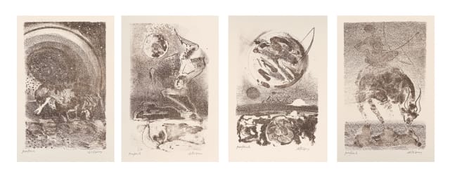Leon de Bliquy; Die Olifant en die Reën; Wording van die Eland; Wedergeboorte van die Sprinkaankind; Reënbul en sy Geliefde, four