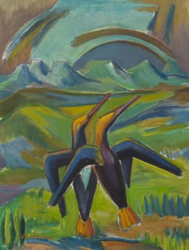 Maggie Laubser; Birds in a Landscape