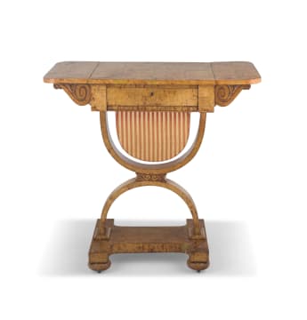A Biedermeier birch work table, 19th century