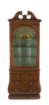 A Dutch walnut corner cupboard, 19th century