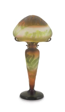 A Gallé 'Fern' glass cameo table lamp, circa 1920