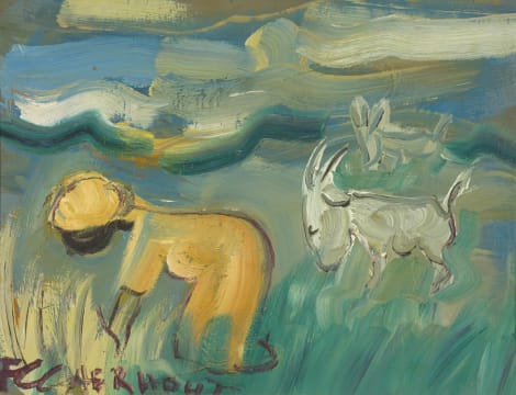 Frans Claerhout; Woman with Goats