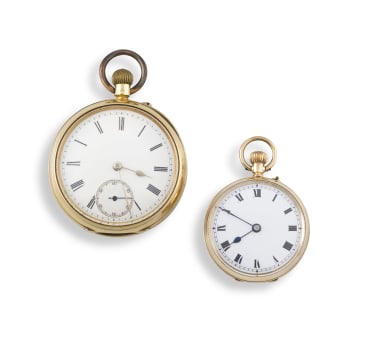 18ct gold keyless lever watch, Sheffield 1897