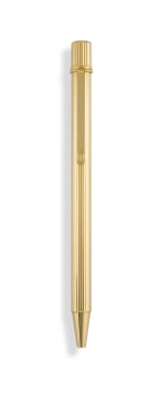 Cartier; A gold plated Must de Cartier Stylos Must II ballpoint pen
