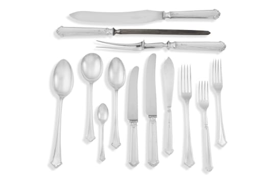 A set of Elizabeth II silver 'Chippendale' pattern flatware, Elkington & Co Ltd, Sheffield and Birmingham, 1959-1969