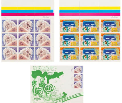 Walter Battiss; Fook Stamps and Fook First Day Cover, three