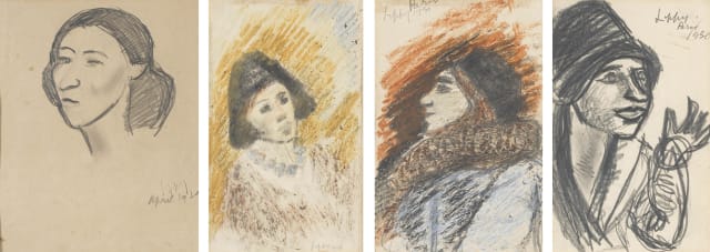 Lippy (Israel-Isaac) Lipshitz; Figural Studies of Women, four