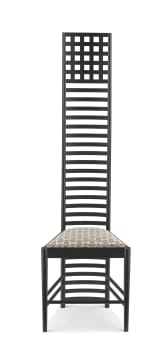 A black stained ash Hill House ladderback chair designed by Charles Rennie Mackintosh, later edition