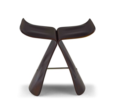 A santos palisander-veneered Butterfly stool designed in 1954 by Sori Yanagi, later edition