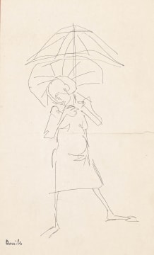 Zwelidumile Geelboi Mgxaji Mslaba 'Dumile' Feni; Woman with Umbrella
