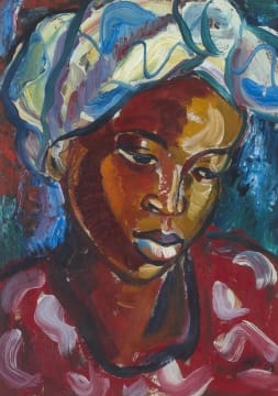 Hennie Niemann Jnr; Young Woman with a White Headscarf