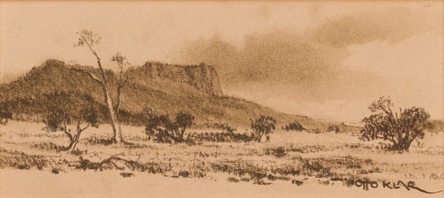 Otto Klar; Landscape with Flat-Topped Mountain
