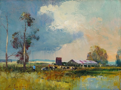 Christopher Tugwell; Landscape with Farm Buildings