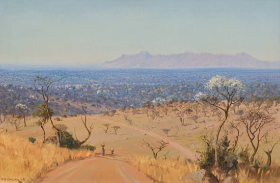 Willem Hermanus Coetzer; Landscape with Wild Pear Trees in Flower