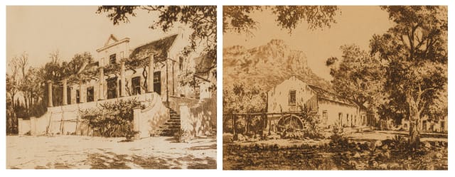 Tinus de Jongh; Tokai, Constantia, Cape; The Old Mill, Ceres; two