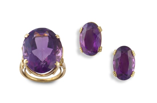 Amethyst and gold ring