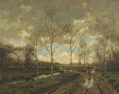 Tinus de Jongh; Landscape in Holland