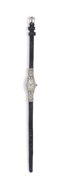 Art Deco lady's diamond and sapphire wristwatch