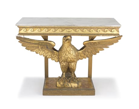 A George II giltwood and marble-topped console table