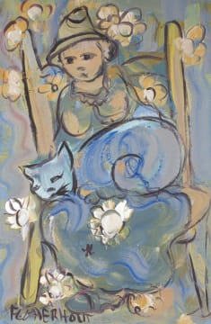 Frans Claerhout; Woman with Cat