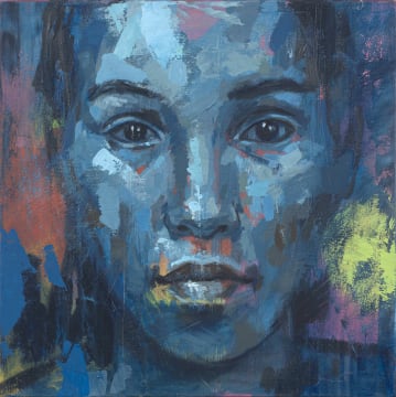 Lionel Smit; Untitled (Blue Portrait)