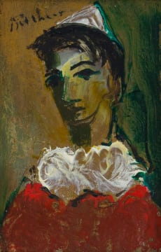 Carl Büchner; Clown in a White Ruffle Collar
