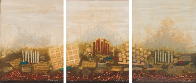 Nissan Engel; Abstract Composition, triptych