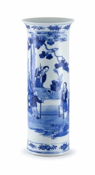 A Chinese blue and white sleeve vase, Qing Dynasty, 19th century