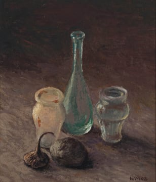 Walter Meyer; Stillewe met Bottels en Droë Beet
