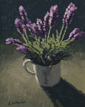 Ben Coutouvidis; Lavender in an Enamel Mug