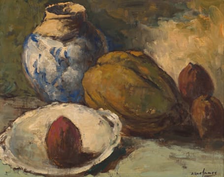 Alexander Rose-Innes; Still Life with Vessels and Fruit