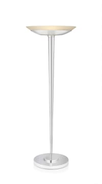 An Art Deco chrome and glass no.144 standing lamp designed in 1926 by Jean Perzel