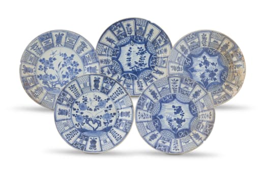 Two Chinese blue and white dishes, Ca Mau Binh Thuan Cargo, first quarter 18th century