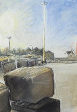 Celeste Bredin; Dock Yard with Marble Blocks