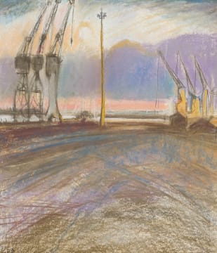 Celeste Bredin; Dock Yard with Cranes