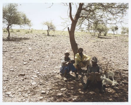 David Goldblatt; Three Men Rest at the Side of the Track between Bute Asbestos Mine and Heuningvlei in Northern Cape