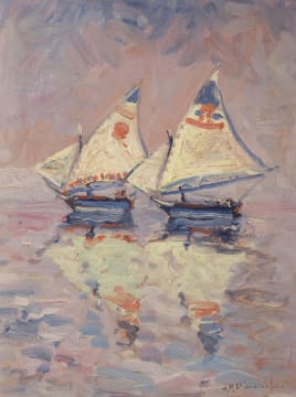 Jacob Hendrik Pierneef; Egyptian Felucca Sailing Boats