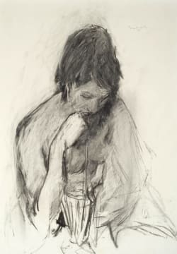 Jean Welz; Portrait of a Seated Figure drinking a Milkshake