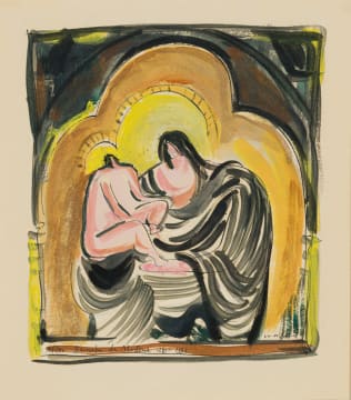 Walter Battiss; Madonna and Child, after Barnaba da Modena 1361-1386