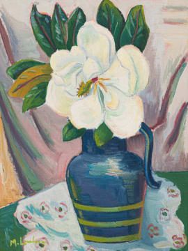 Maggie Laubser; Magnolia in a Blue Jug