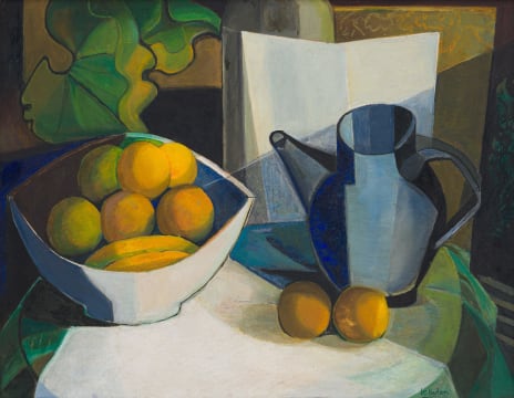 Leonora Everard-Haden; Still Life with Jug and Fruit