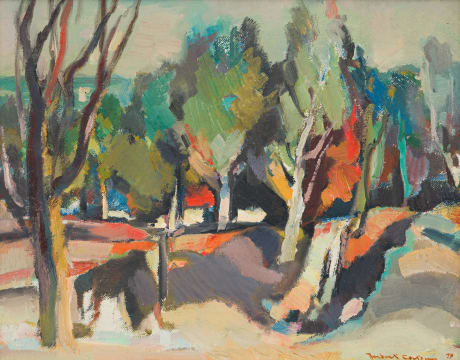 Herbert Coetzee; View of Buildings through Trees