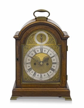 A George III walnut table clock, Paul Barraud, Cornhill, London, 18th century