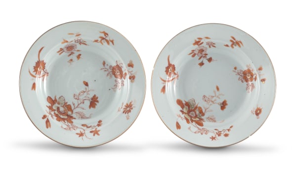 A pair of Chinese burnt orange bowls, Qing Dynasty, Qianlong period, 1735-1796