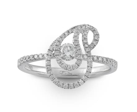 Diamond and 18ct white gold ring