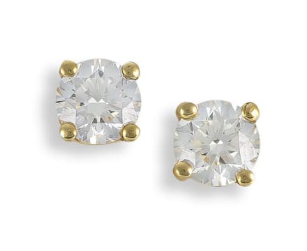 Pair of diamond and 18ct yellow gold earrings