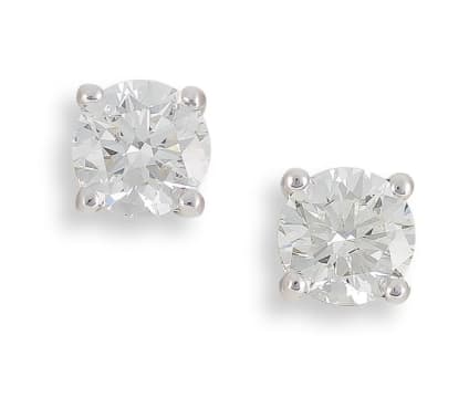 Pair of diamond and 18ct white gold earrings
