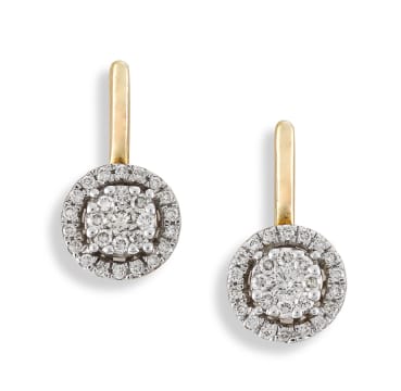 Pair of diamond and 9ct yellow gold earrings