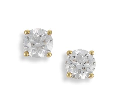 Pair of diamond and 18ct yellow gold earrings