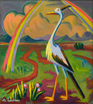 Maggie Laubser; Bird in a Landscape with Rays